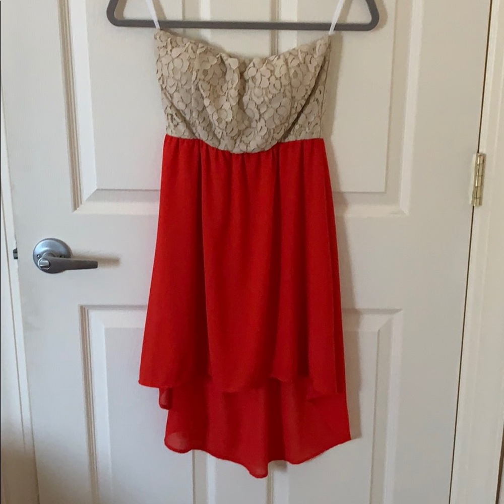Strapless High Low Dress